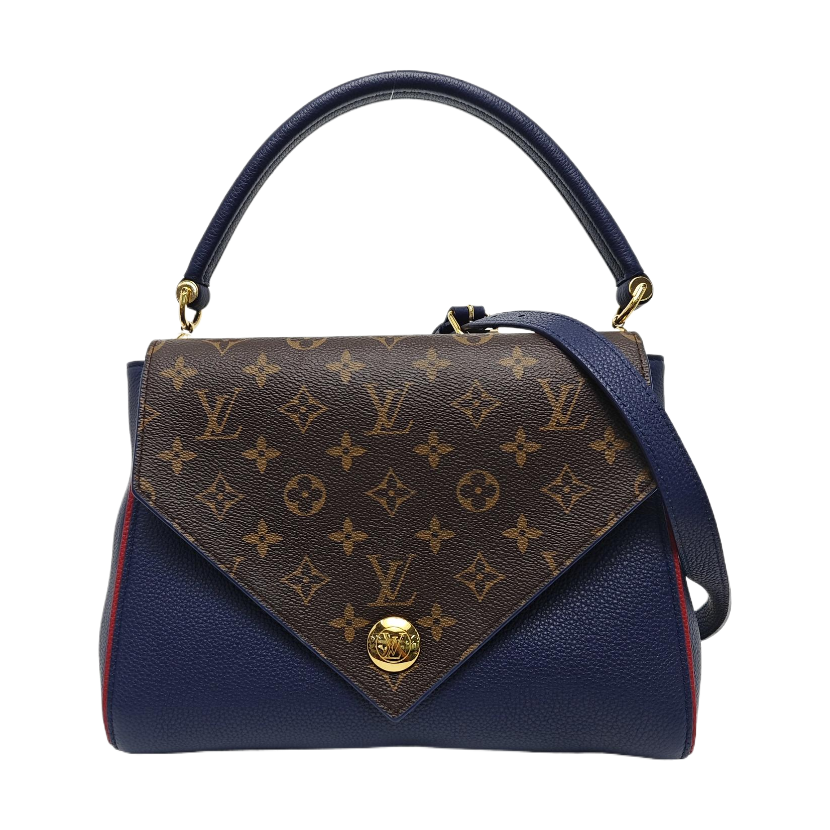 DOUBLE V Monogram Calfskin Blue