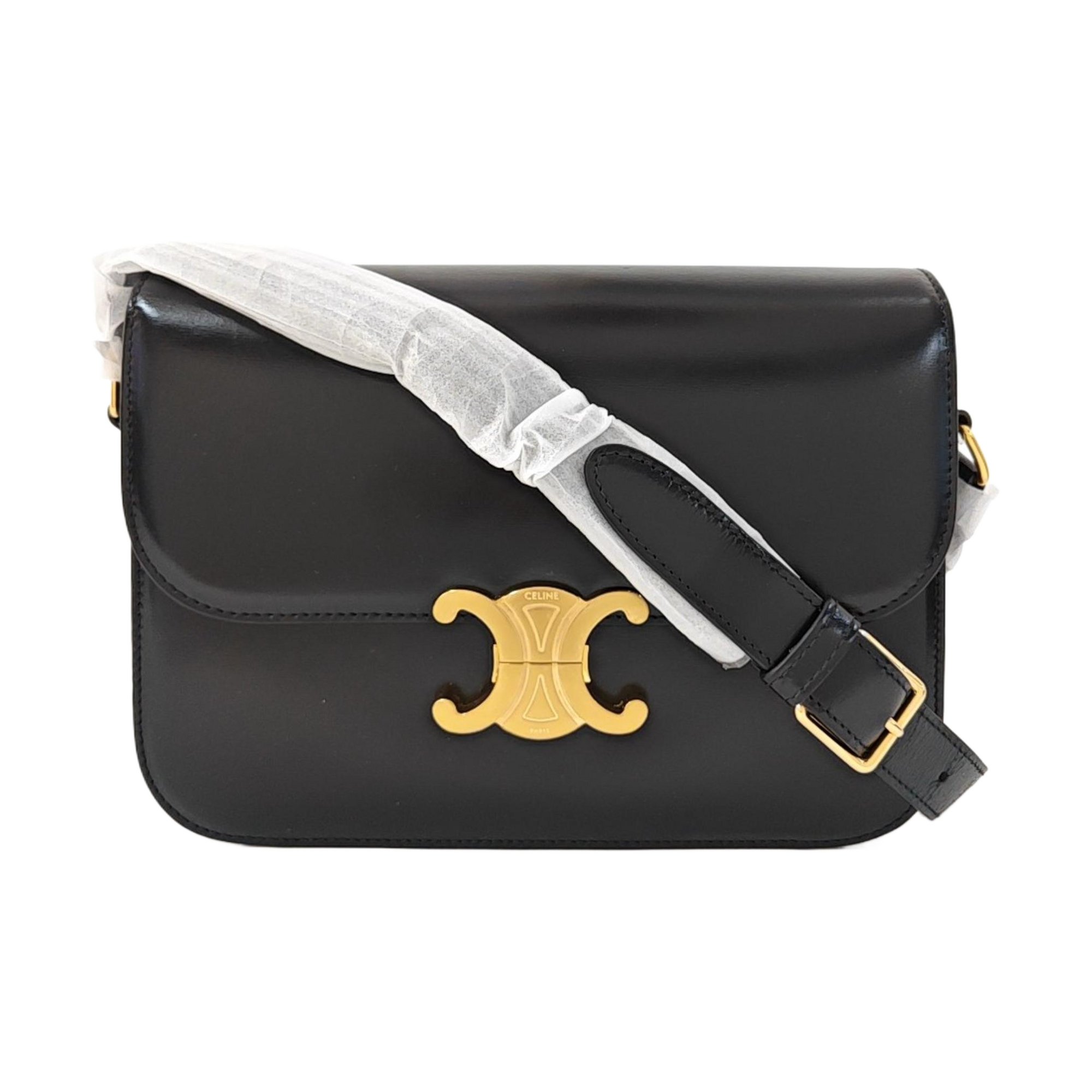 TRIOMPHE Medium Calfskin Black