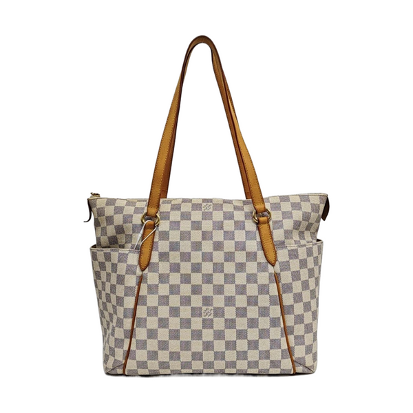 TOTALLY MM Damier Azur Coated Canvas White