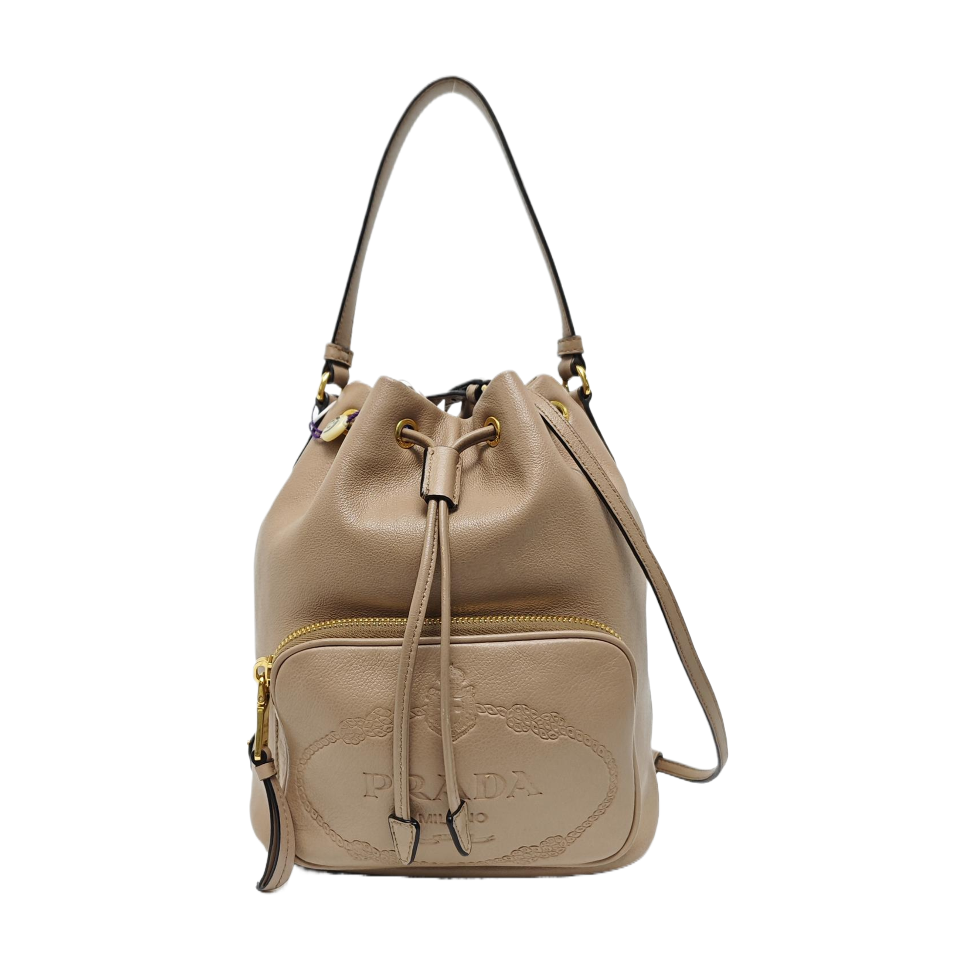 Calfskin Bucket Bag Beige