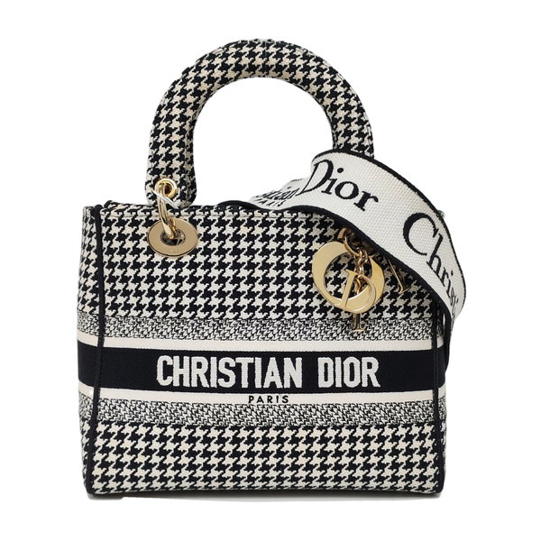 Authenticated pre-owned  Lady D-Lite Medium Canvas Black - Tote Bag at Looply