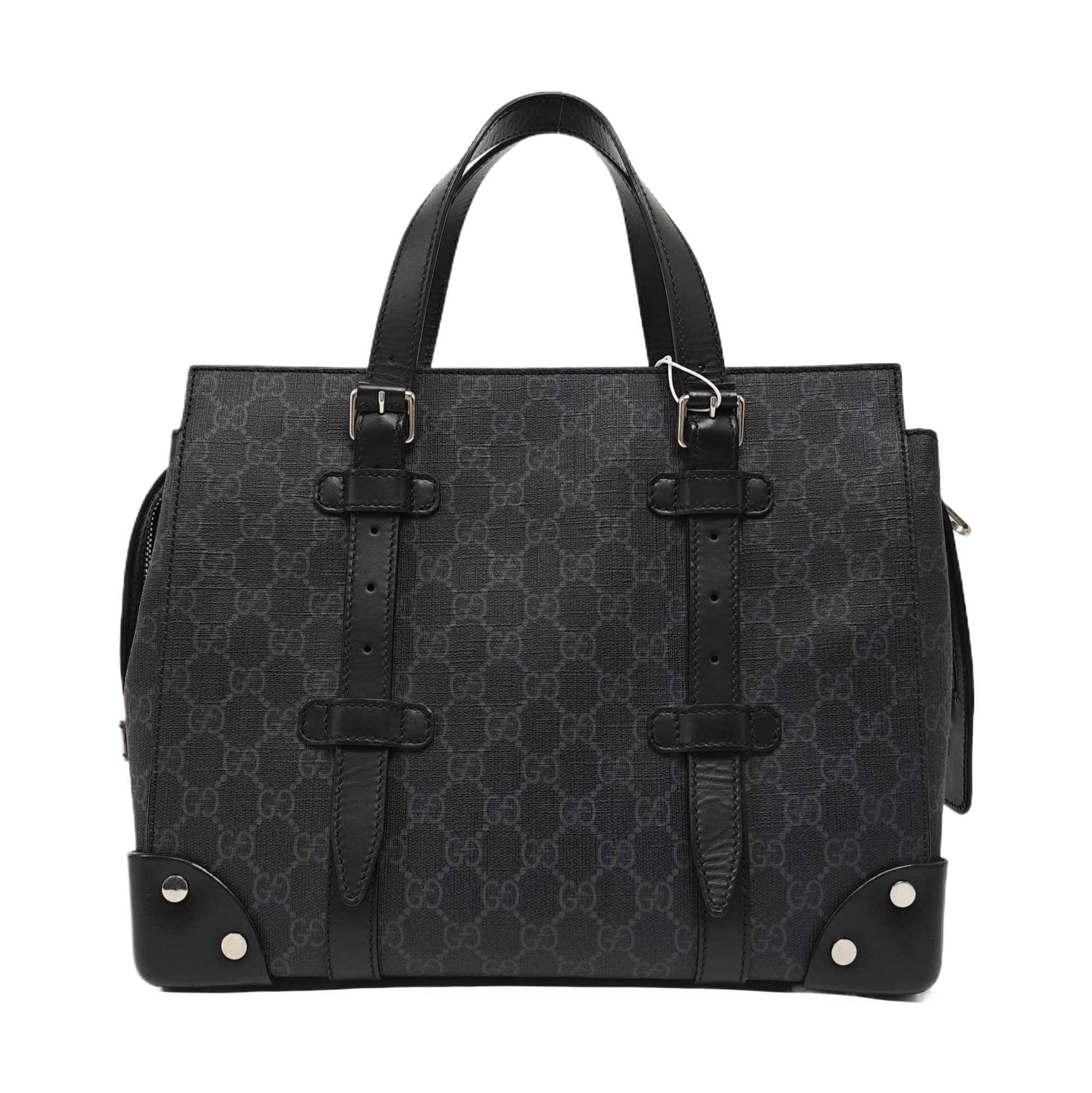 Monogram Coated Canvas Tote Bag Medium Black
