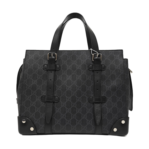 Monogram Coated Canvas Tote Bag Medium Black