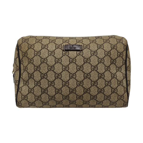 Monogram Coated Canvas Clutch Brown
