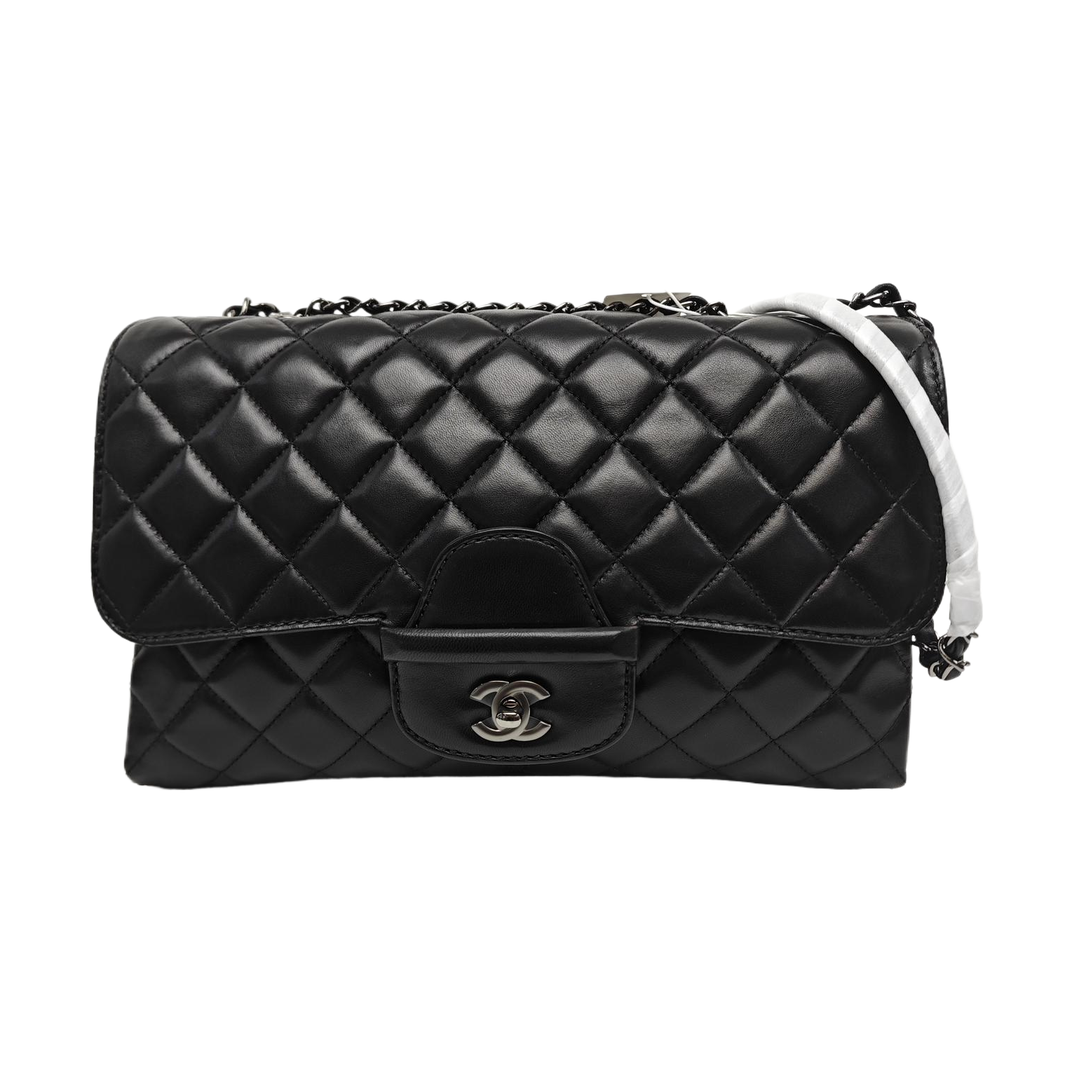 Quilted Lambskin Shoulder Bag Black