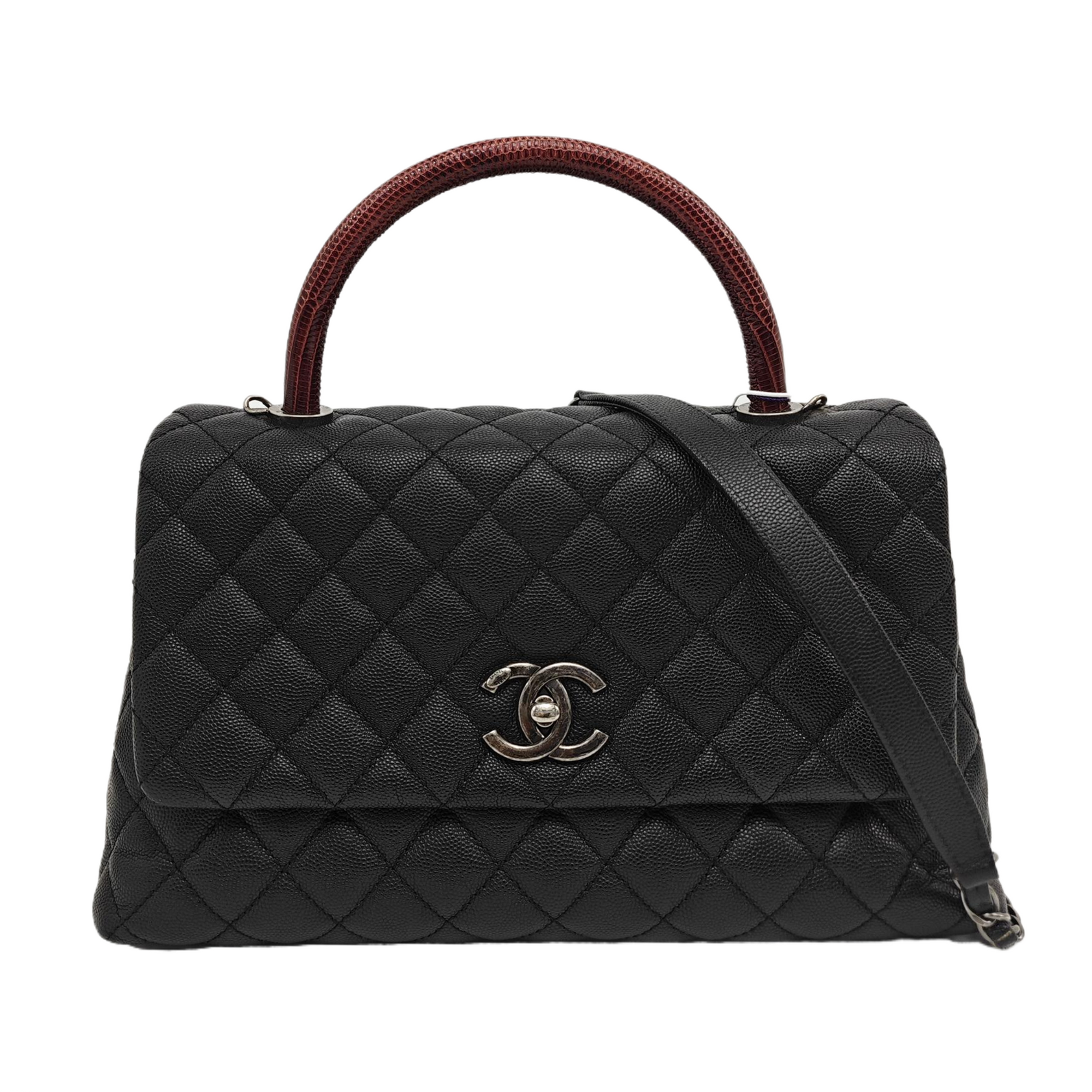 COCO HANDLE Medium Quilted Grained Calfskin Multicolor