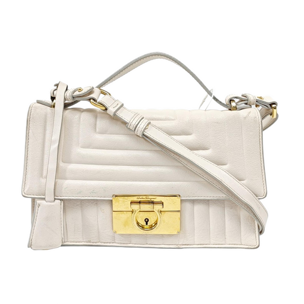 Gancino Quilted Calfskin White