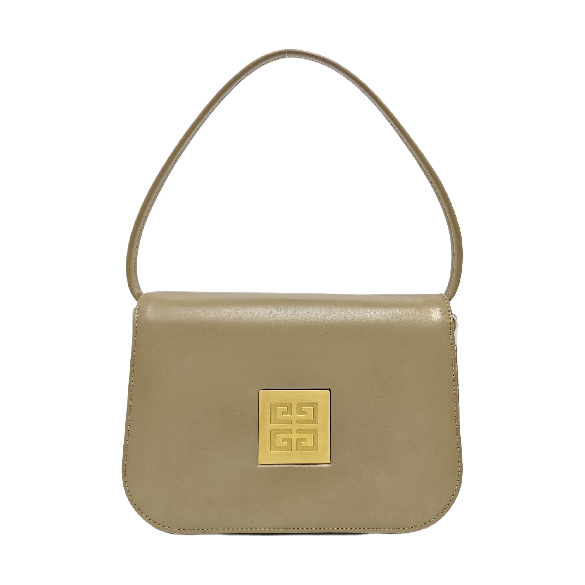 Leather Top Handle Bag Brown