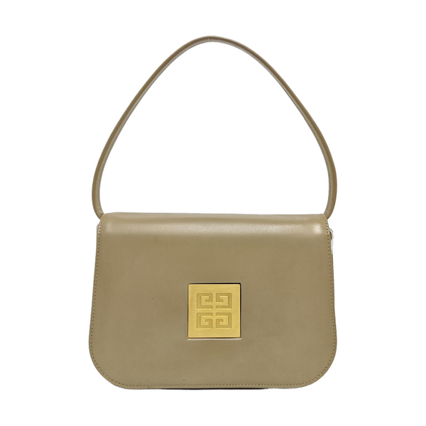 Leather Top Handle Bag Brown