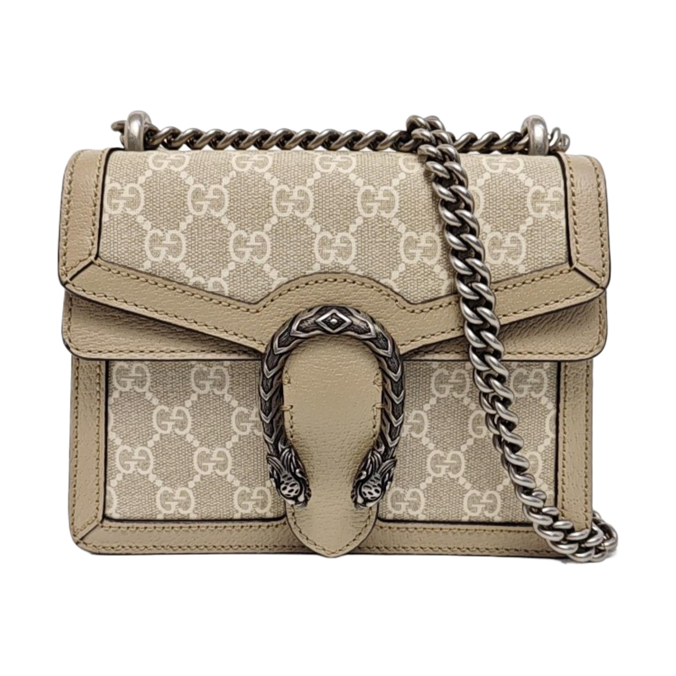Dionysus Mini Monogram Coated Canvas Beige