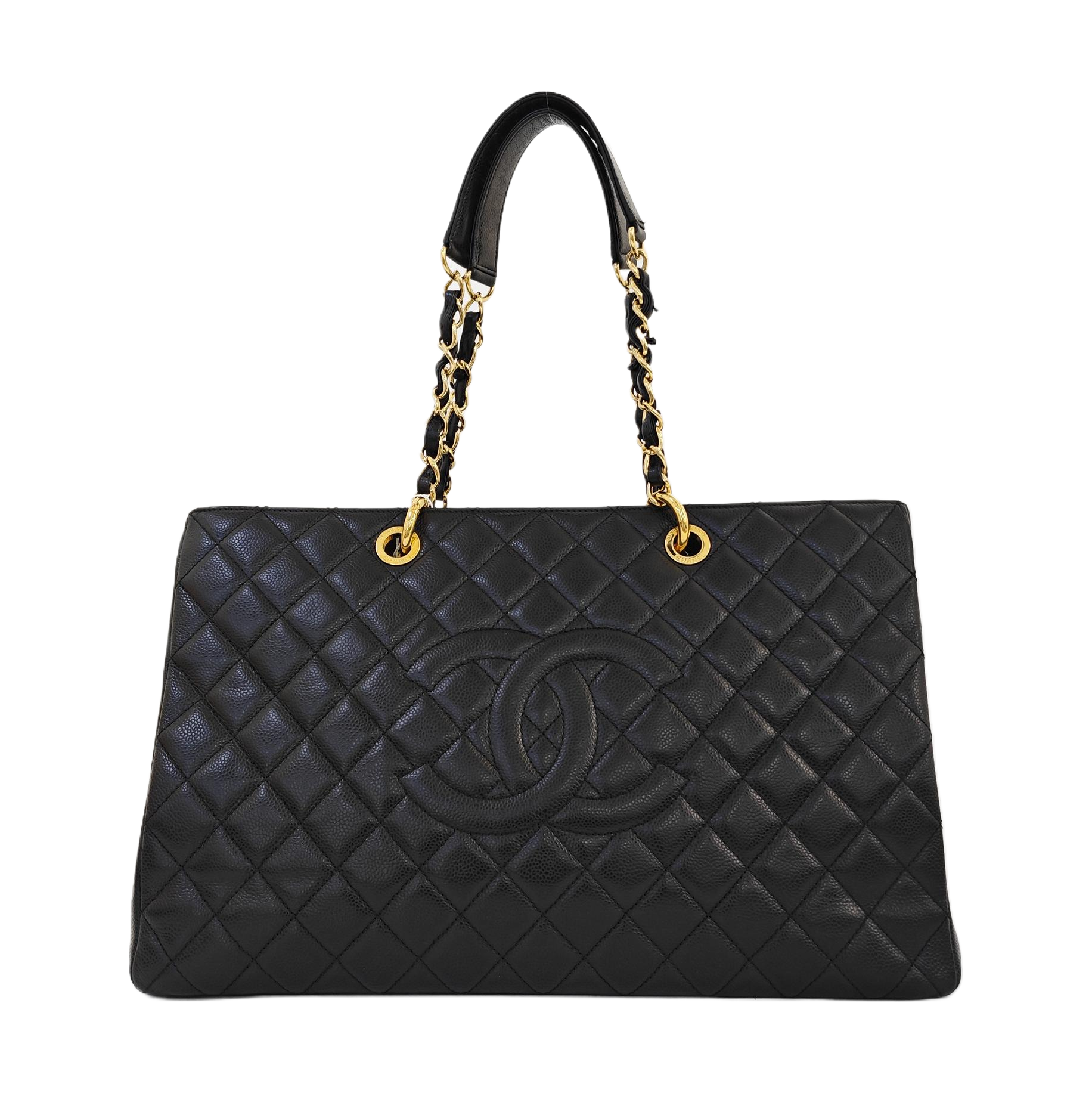 CHANEL GST Extra Large Quilted Grained Calfskin Black