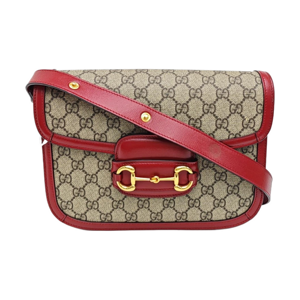 Horsebit 1955 Small Monogram Coated Canvas Beige
