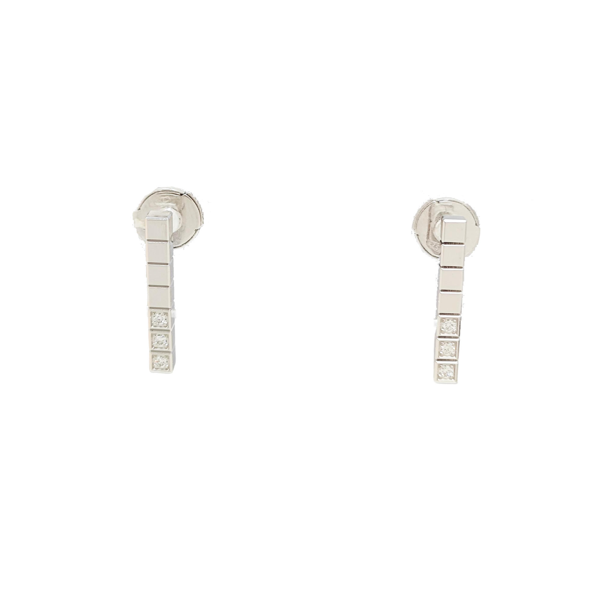 18k White Gold Silver Stud Earrings