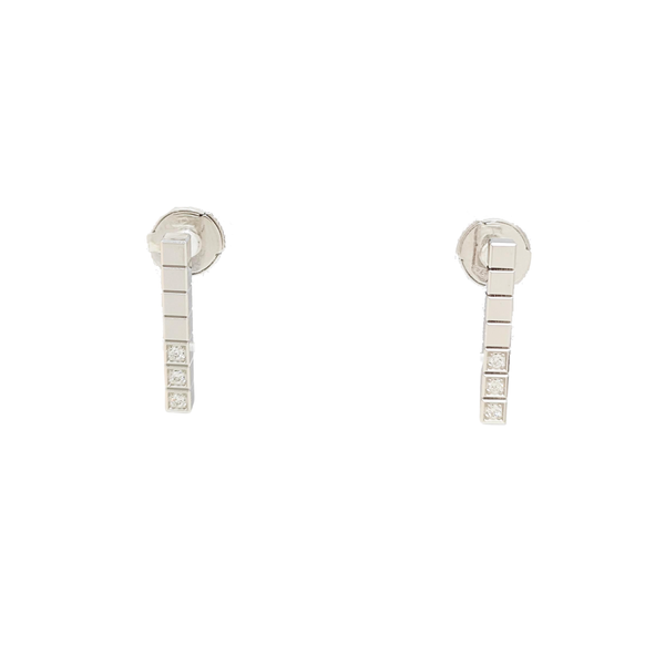 18k White Gold Silver Stud Earrings