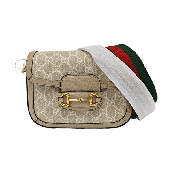 Horsebit 1955 Mini Monogram Coated Canvas White