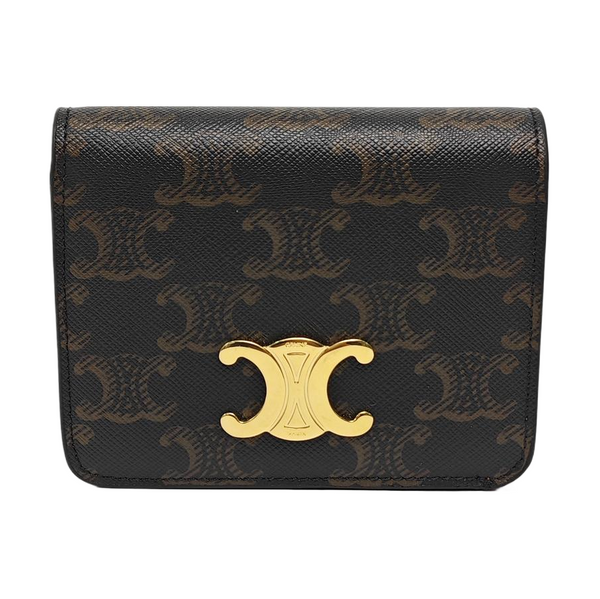 Cartera TRIOMPHE de lona revestida marrón