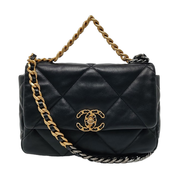 CHANEL 19 Small Quilted Lambskin Black