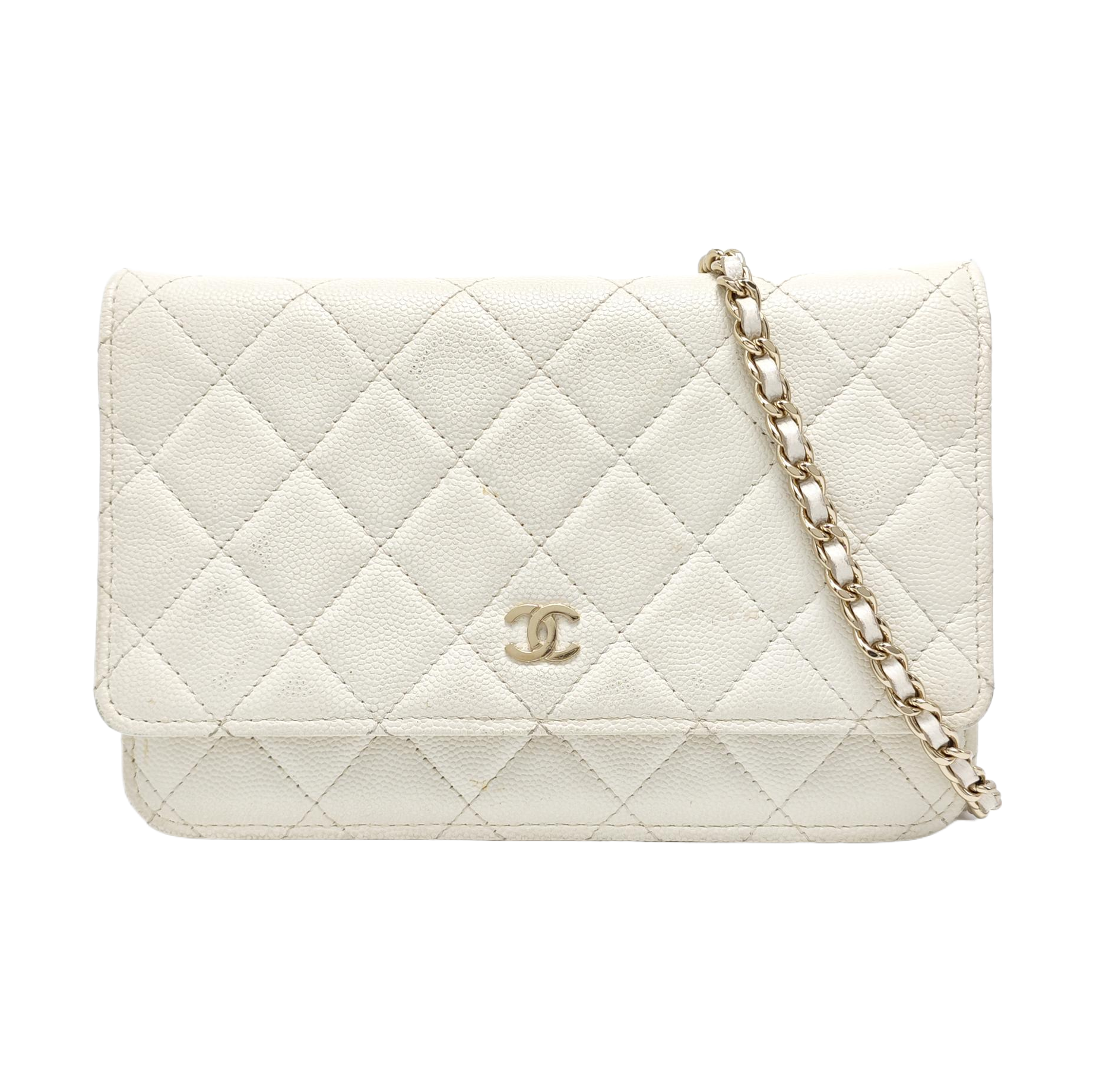WOC Quilted Grained Calfskin White