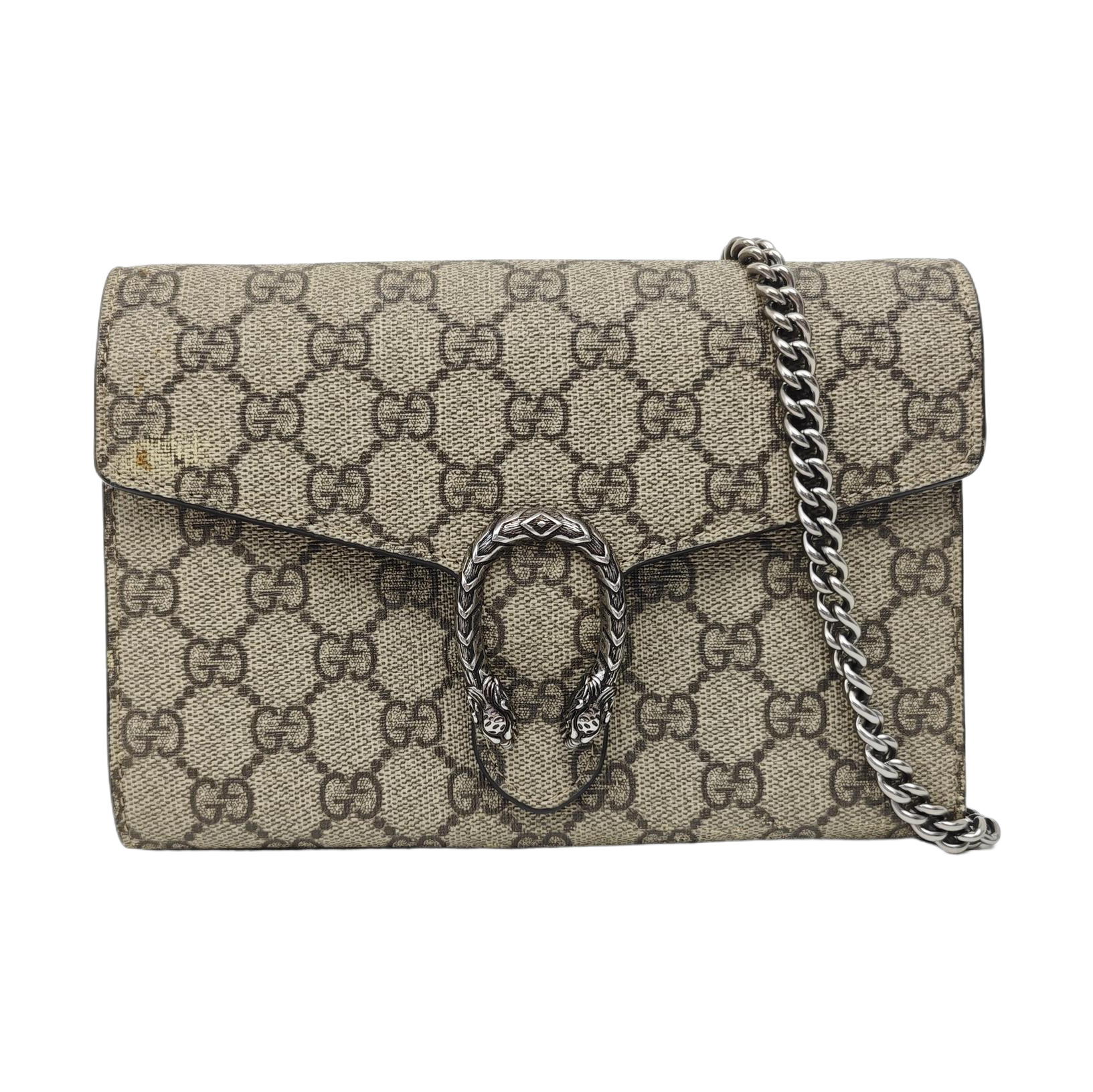 Dionysus Mini Monogram Coated Canvas Beige