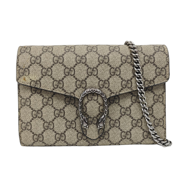 Dionysus Mini Monogram Coated Canvas Beige