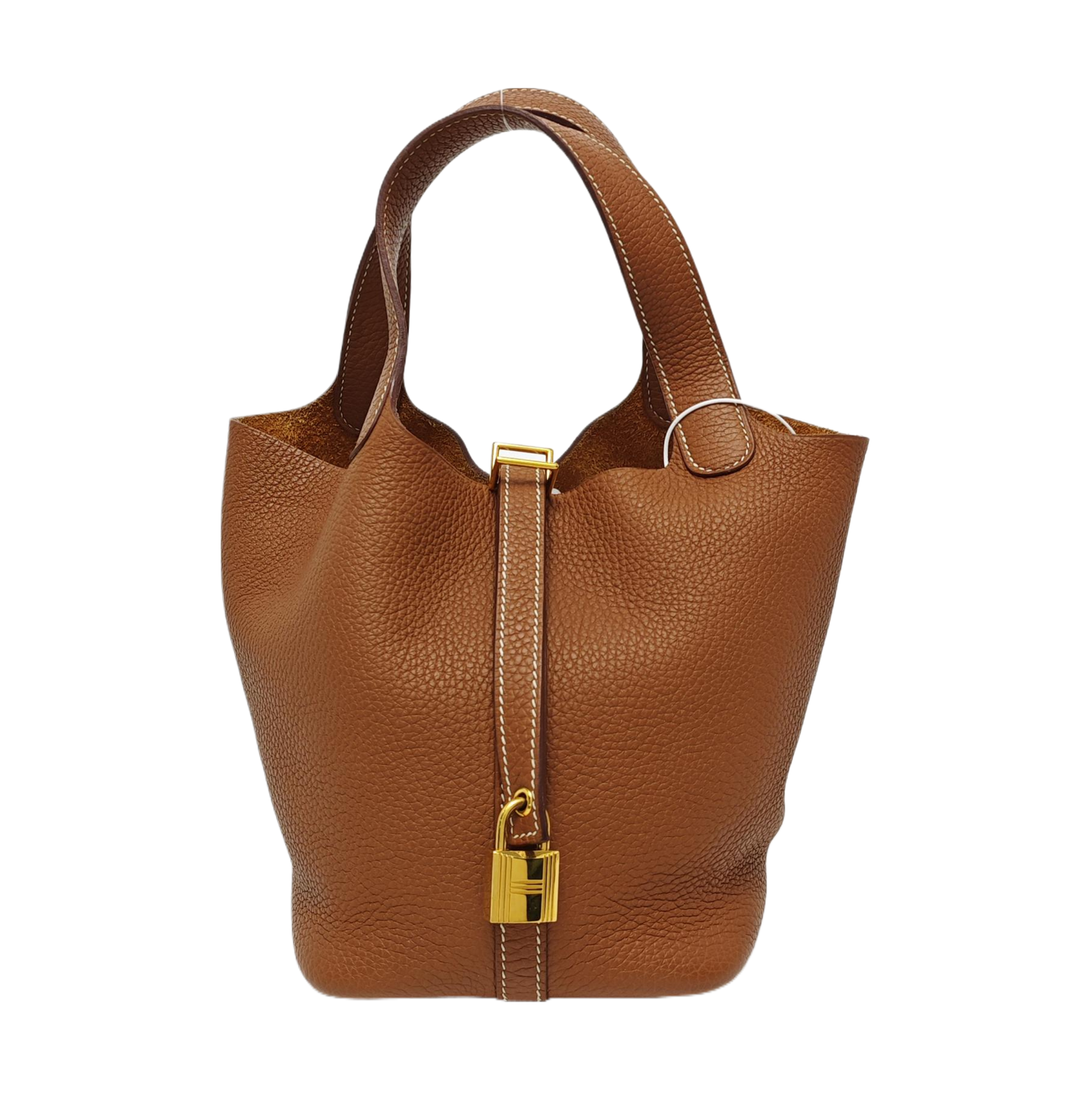Authenticated pre-owned  Picotin Lock 18 Clemence Brown - Bucket Bag at Looply