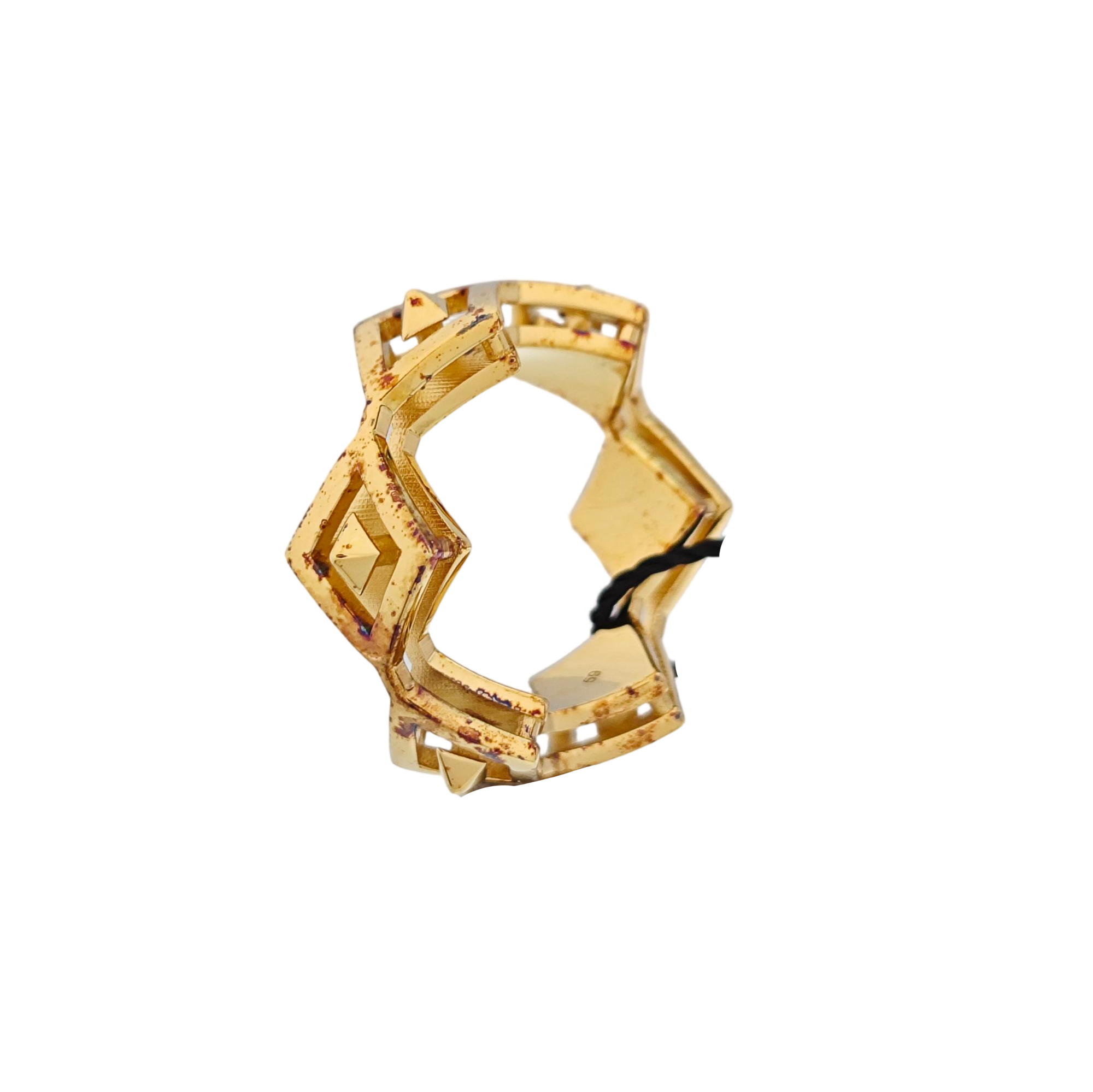 925 Sterling Silver Gold Ring EU 59