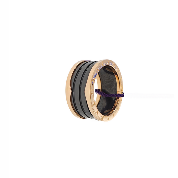 B.ZERO1 18k Rose Gold Black Ring EU 62