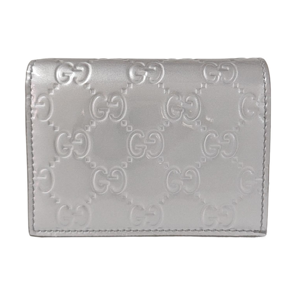 Signature Monogram Patent Leather Silver Wallet