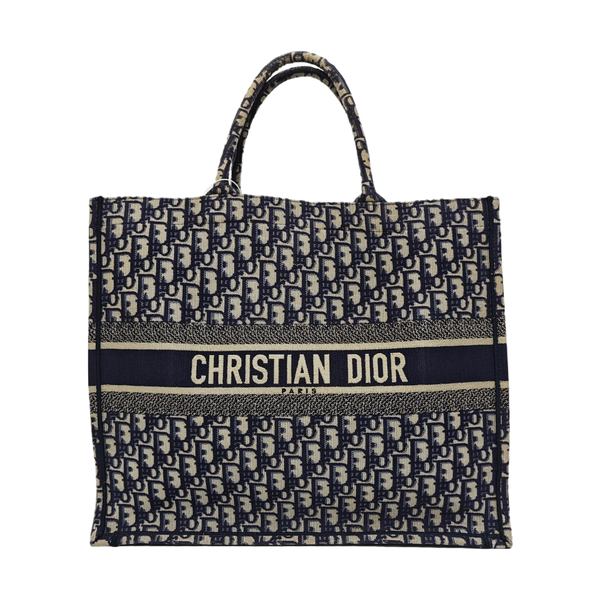 Book Tote Large Oblique Canvas Blue