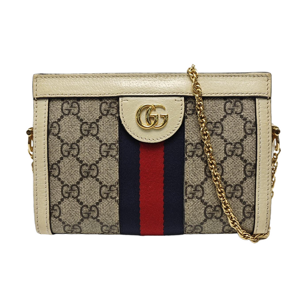 Ophidia Mini Monogram Coated Canvas Beige