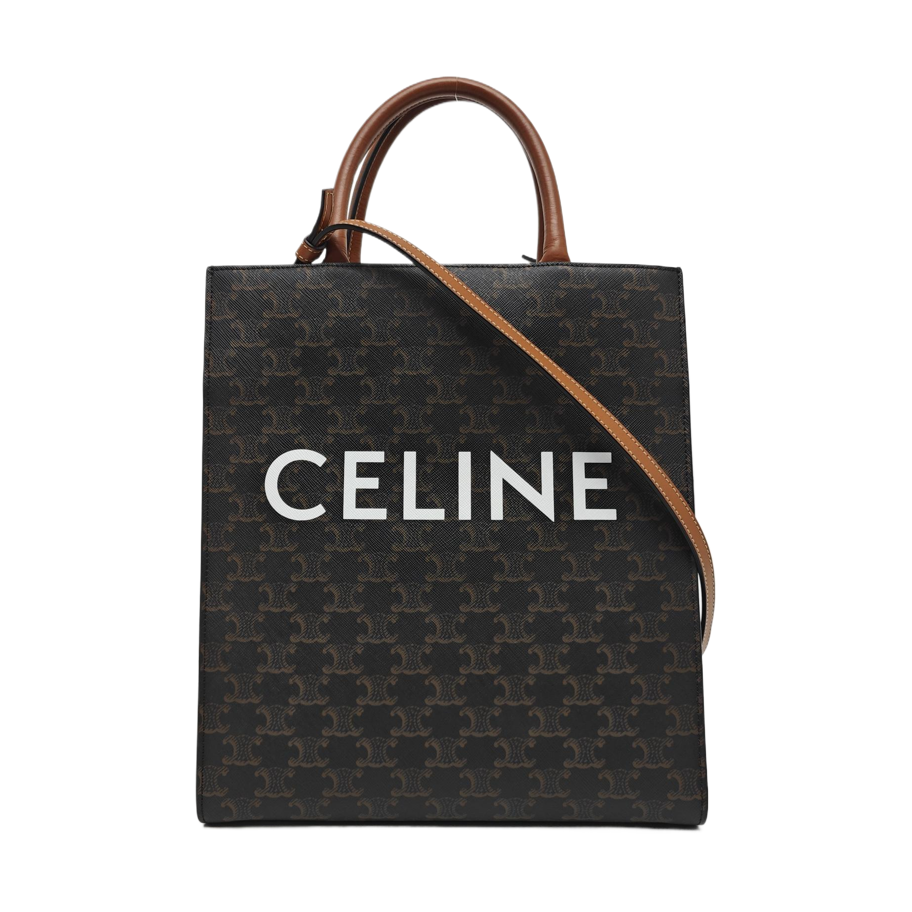 CABAS CELINE Small Coated Canvas Brown