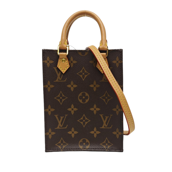 SAC PLAT Mini Monogram Coated Canvas Brown