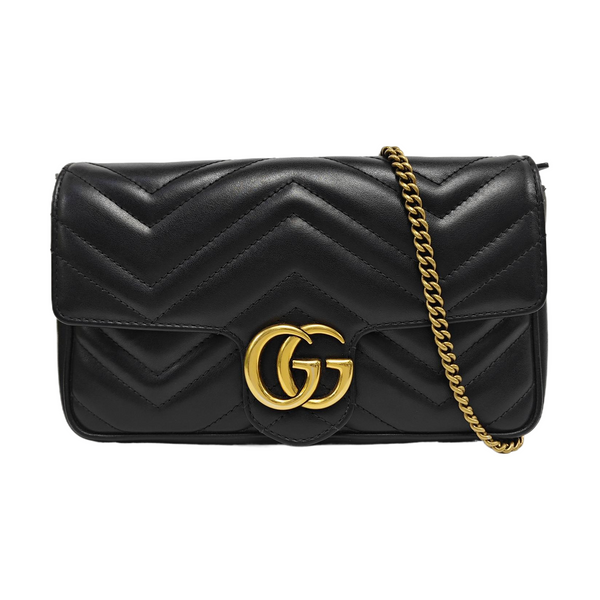 GG Marmont Mini Quilted Calfskin Black