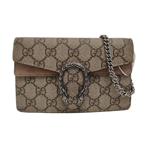 Dionysus Super Mini Monogram Coated Canvas Beige