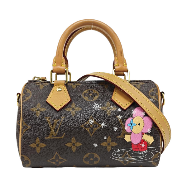 SPEEDY Nano Monogram Coated Canvas Brown