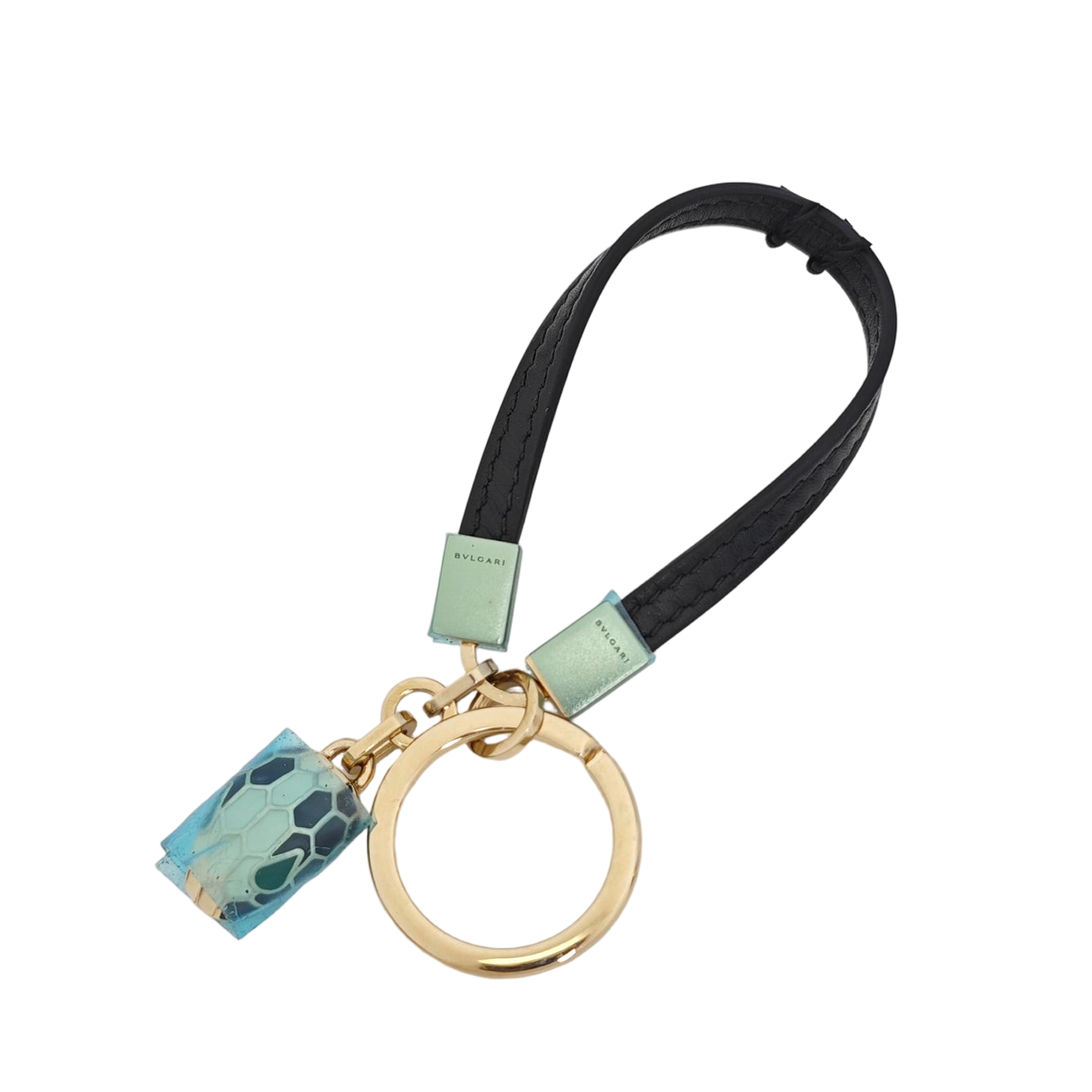 Leather Bag Charm Black