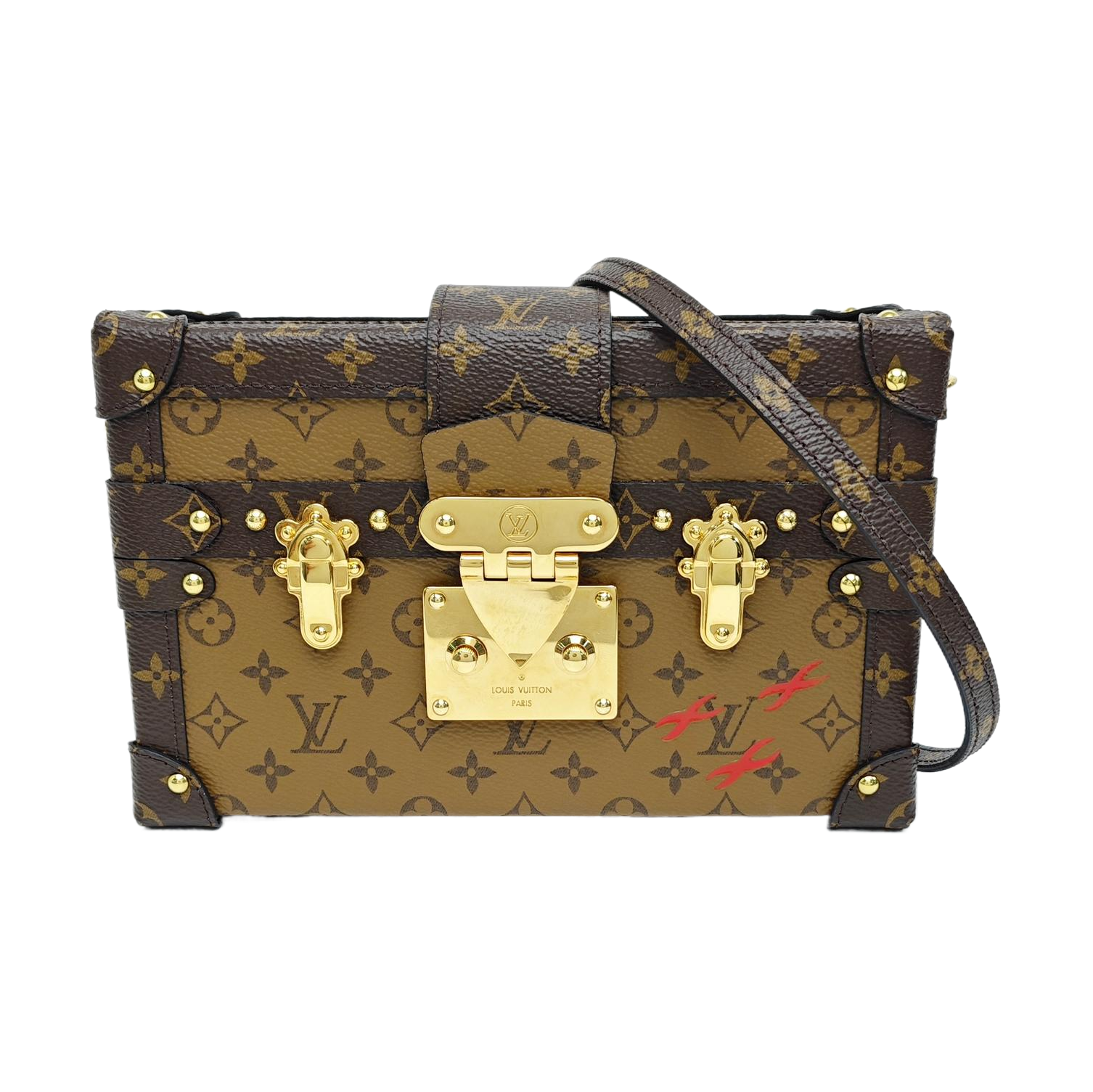 PETITE MALLE Monogram Coated Canvas Brown