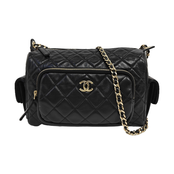 Quilted Lambskin Large Black