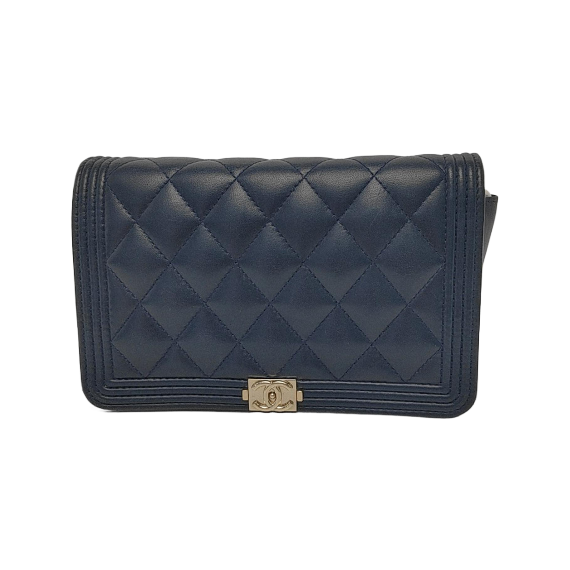 BOY CHANEL Mini Quilted Lambskin Blue