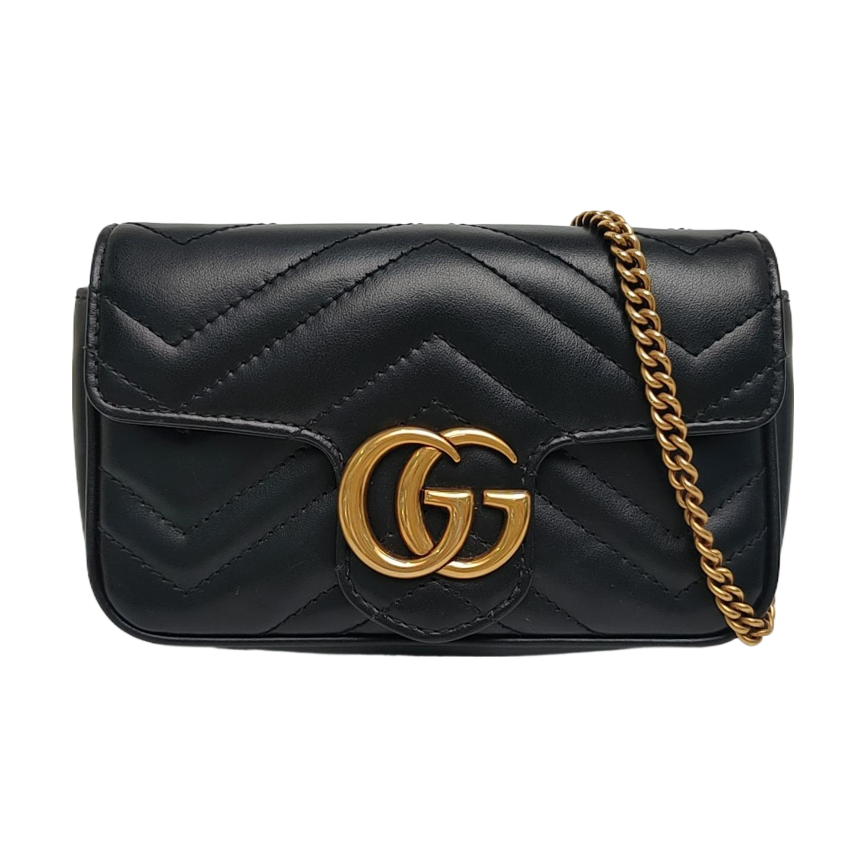 GG Marmont Mini Quilted Calfskin Black