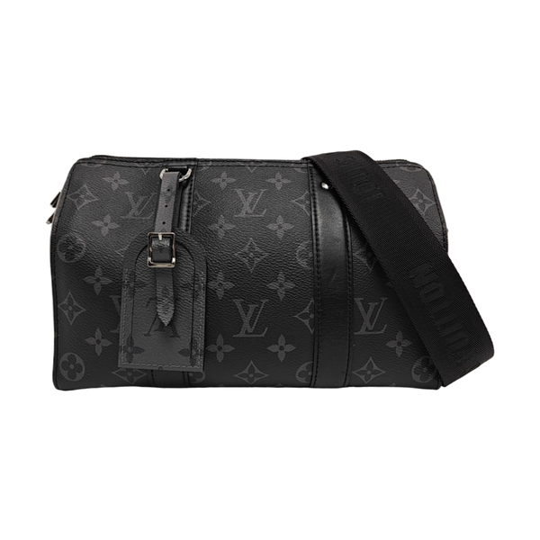 KEEPALL Monogram Coated Canvas Black