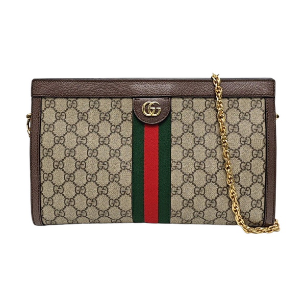 Authenticated pre-owned  Ophidia Medium Monogram Coated Canvas Beige - Shoulder Bag at Looply