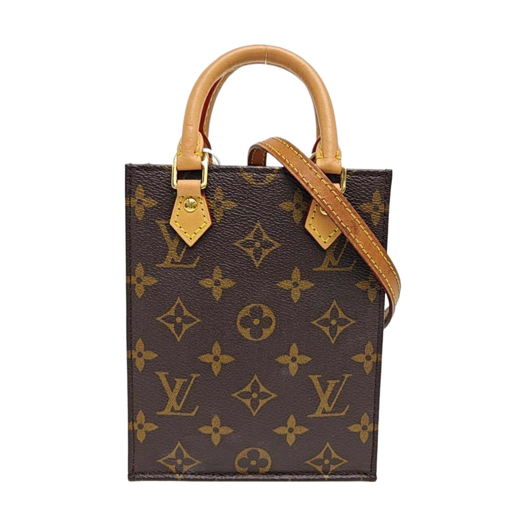 SAC PLAT Mini Monogram Coated Canvas Brown