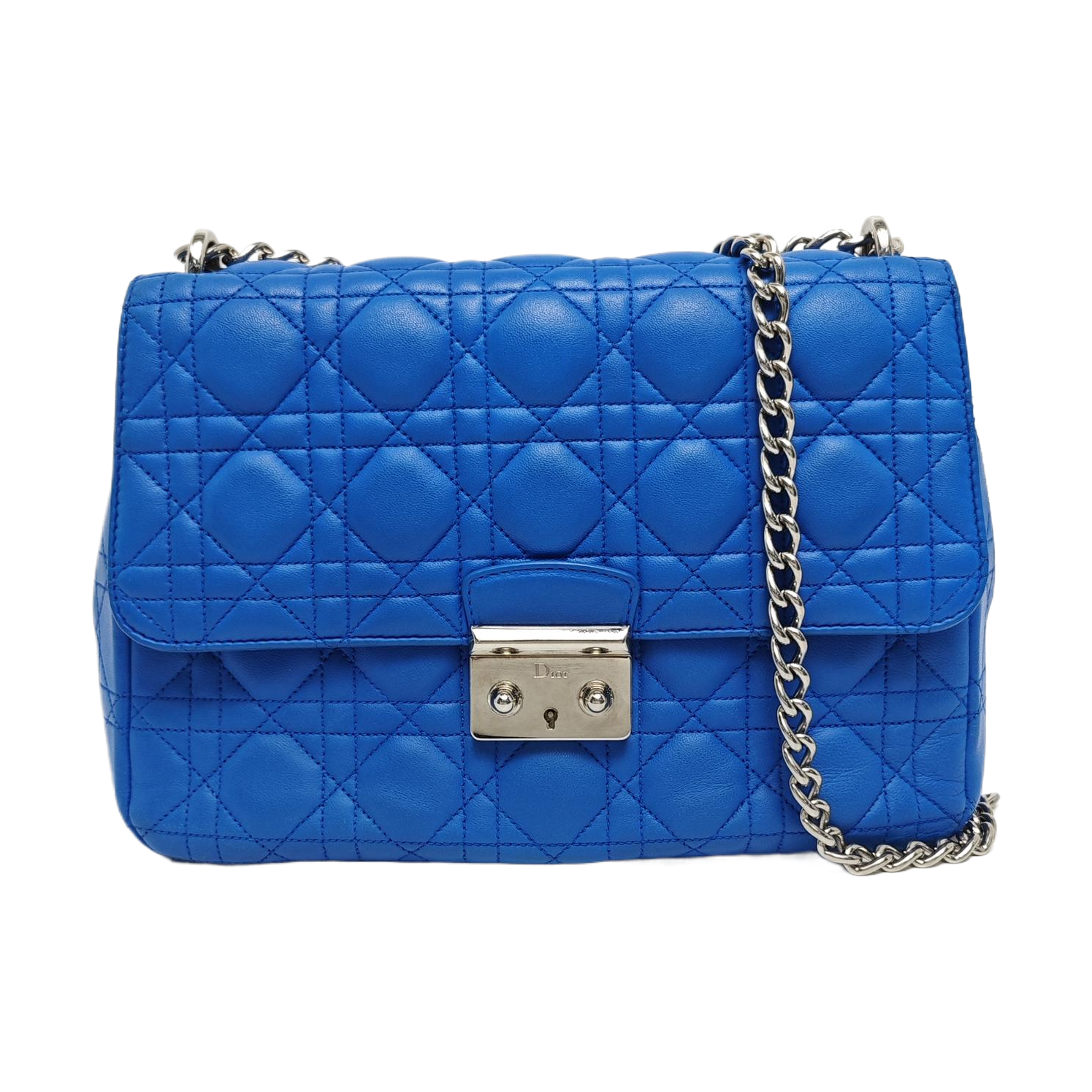 Authenticated pre-owned  Miss Dior Cannage Lambskin Blue - Crossbody Bag at Looply