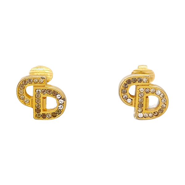 Petit CD Metal Gold Clip On Earrings