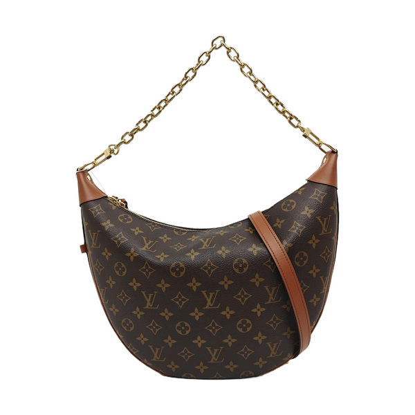 LOOP HOBO Monogram Coated Canvas Brown