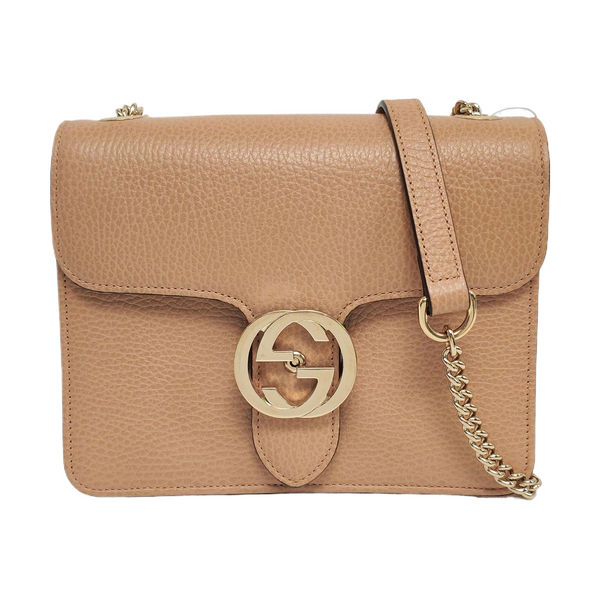 Interlocking G Small Calfskin Beige