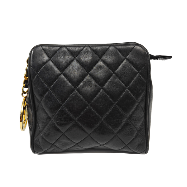 Quilted Calfskin Belt Bag Black