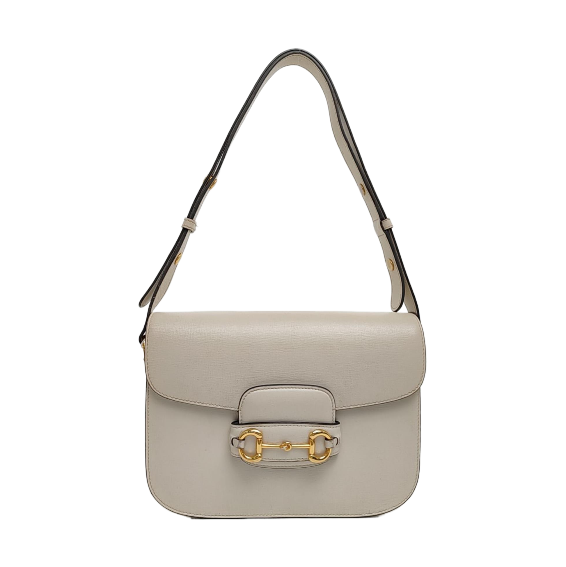Authenticated pre-owned  Horsebit 1955 Small Calfskin White - Shoulder Bag at Looply