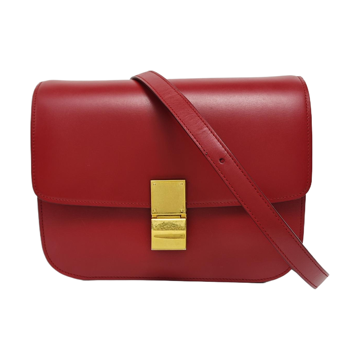 CLASSIC BOX Piel de ternera mediana Roja